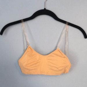 FINAL PRICE DROP Nude “over under” dance bra.